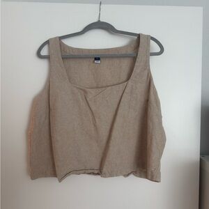 Old navy sleeveless linen blend crop top